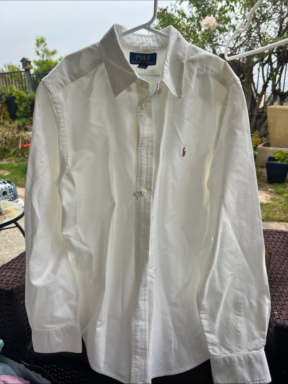 Polo by Ralph Lauren White Oxford Button-Down Shirt with Embroidered Polo Player